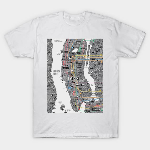 New York city subway map T-Shirt by ol1ie